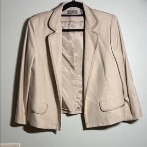 Kate Hill Cream Women's silk cotton blend Blazer with slight sparkle 10